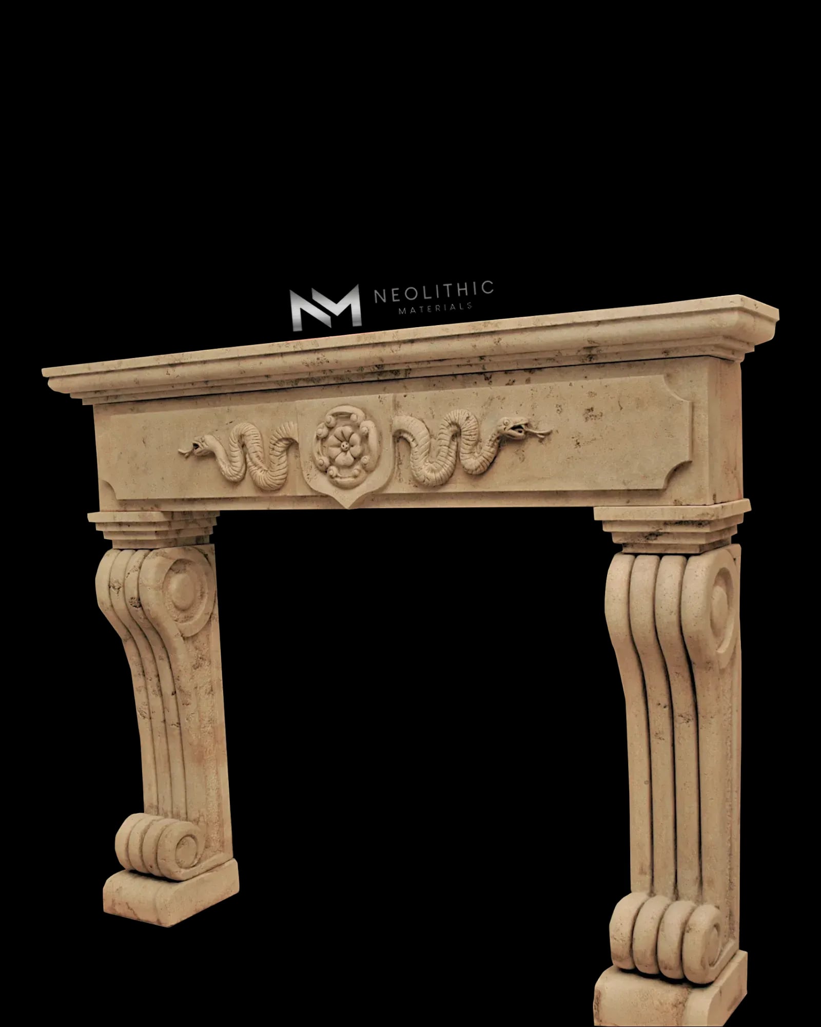 Limestone Fireplace Mantel - Image 2