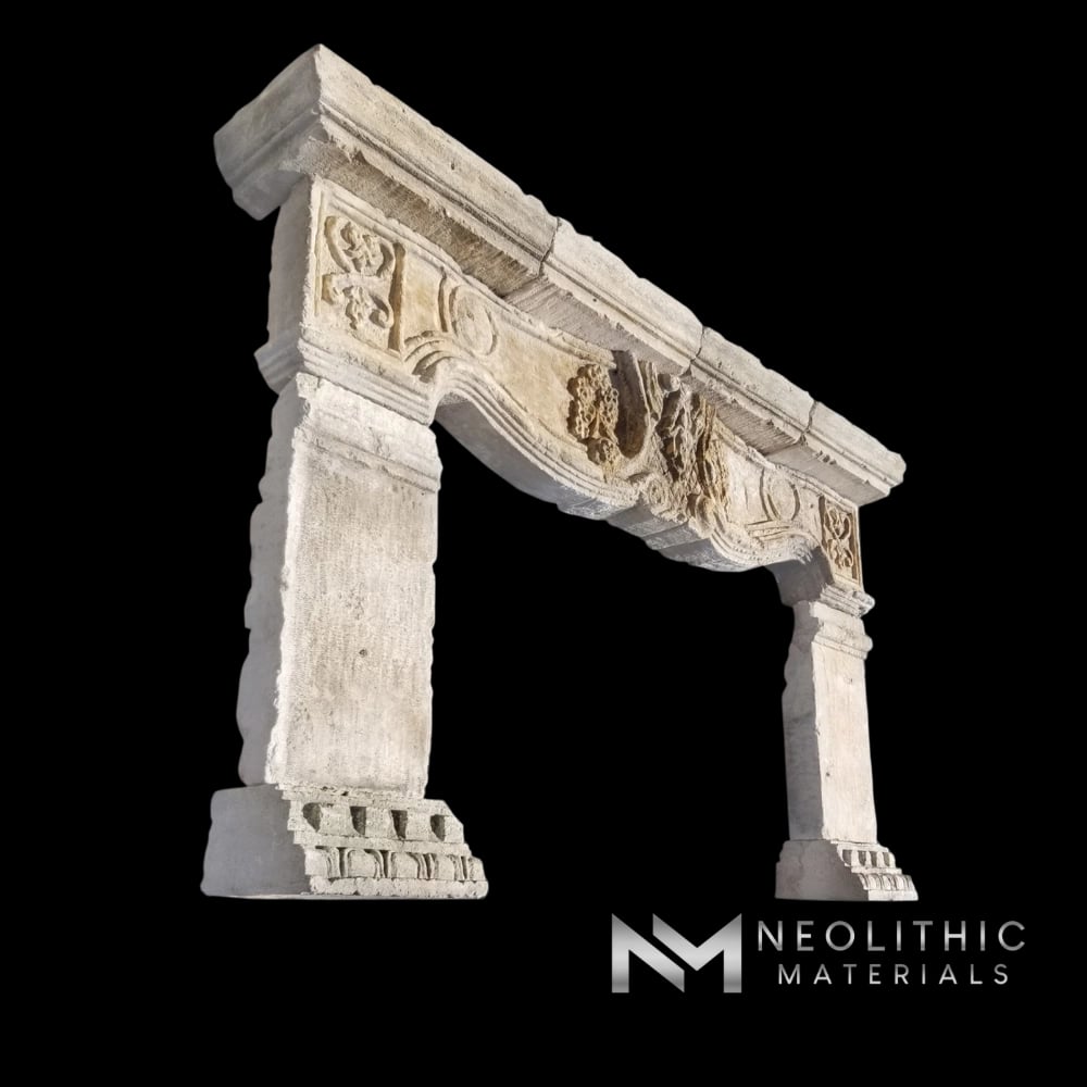 Reclaimed Limestone Mantel
