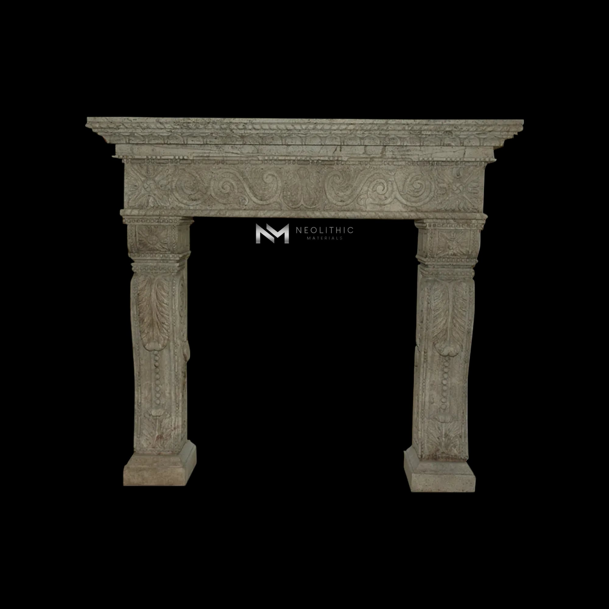 Limestone Fireplace Mantel - Image 1