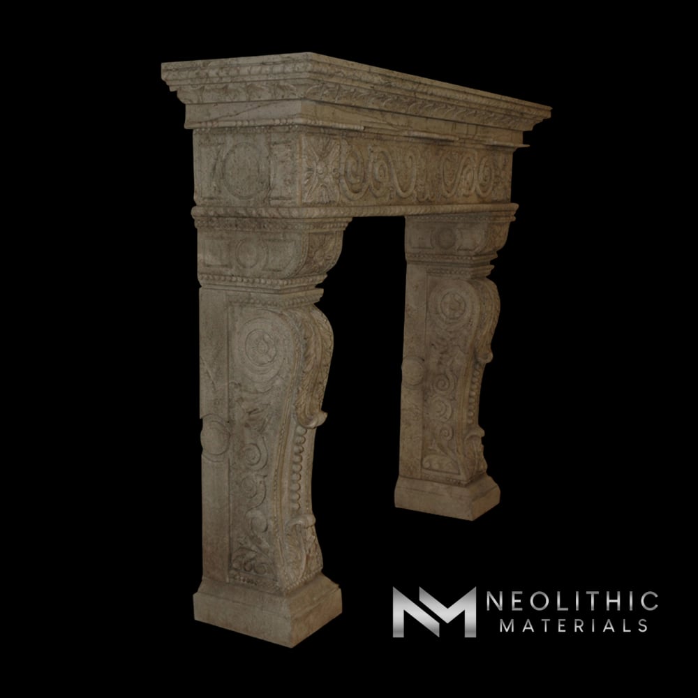 Limestone Fireplace Mantel