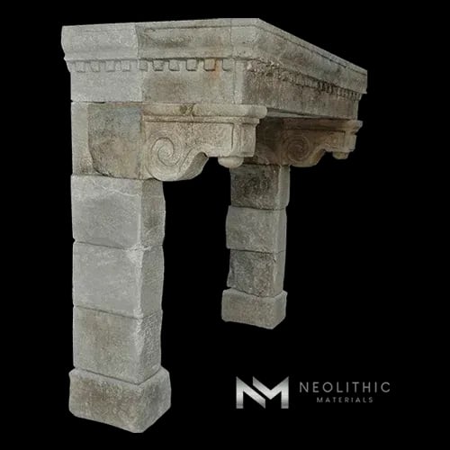 Reclaimed Limestone Mantel - Image 2