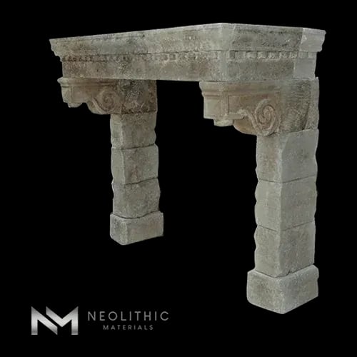 Reclaimed Limestone Mantel - Image 3