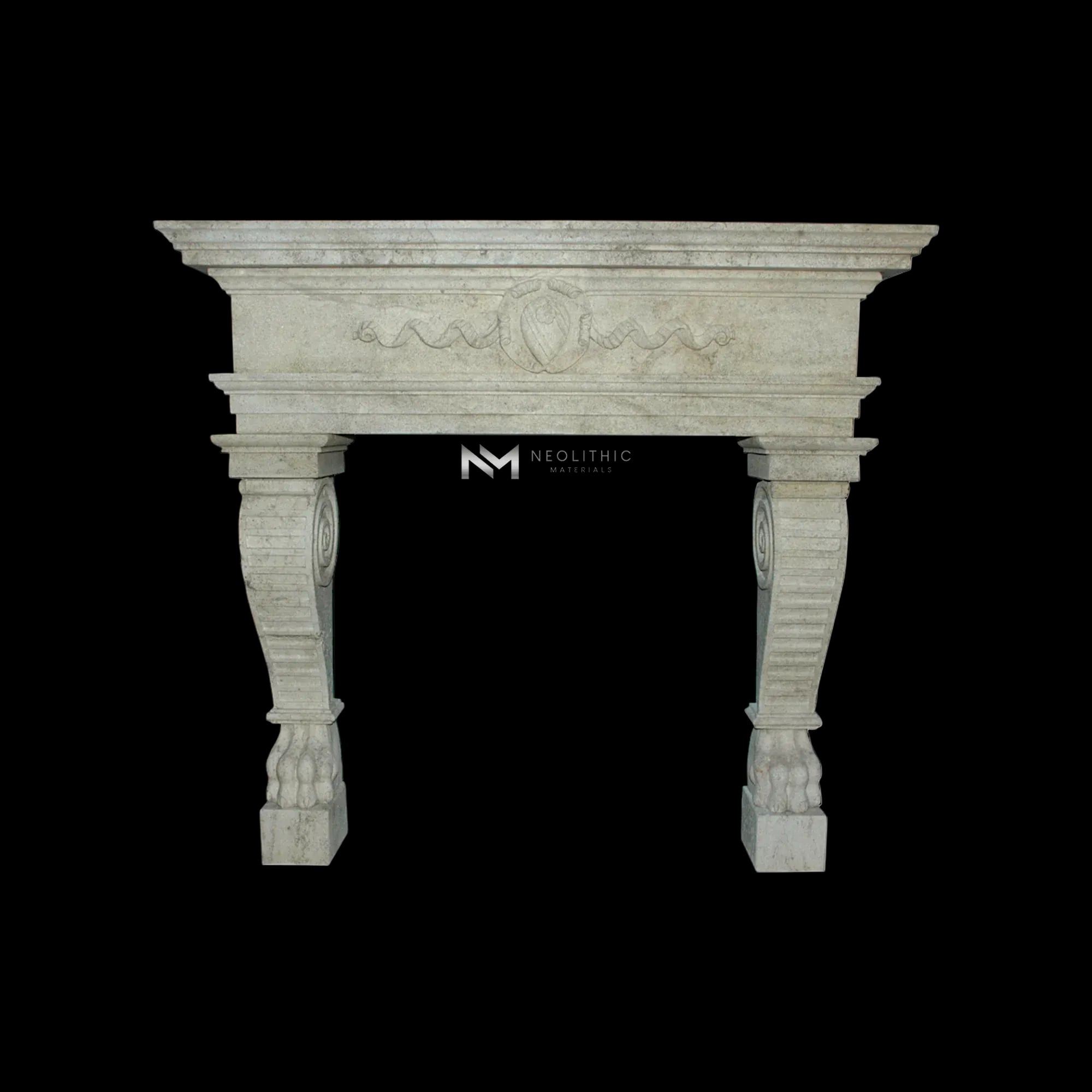 Limestone Fireplace Mantel - Image 1