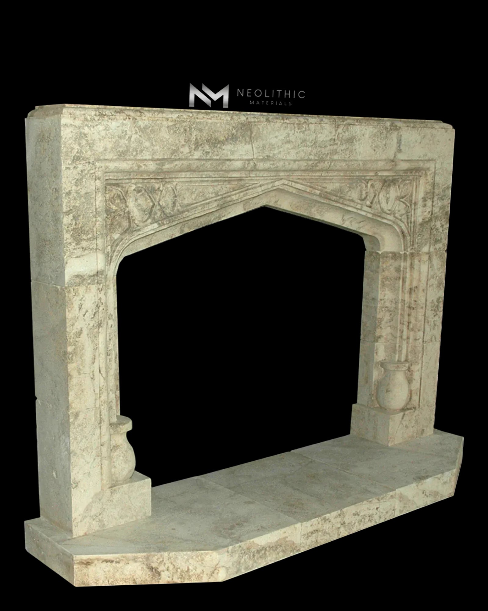 Limestone Fireplace Mantel - Image 2