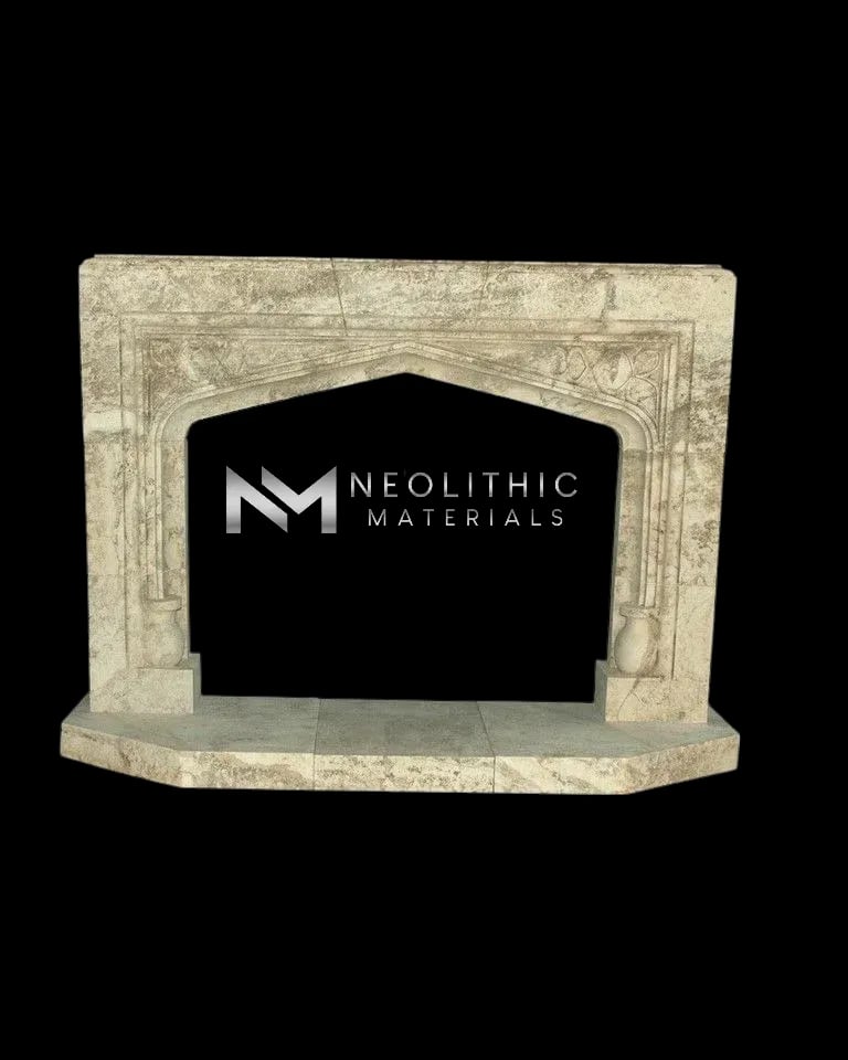 Limestone Fireplace Mantel