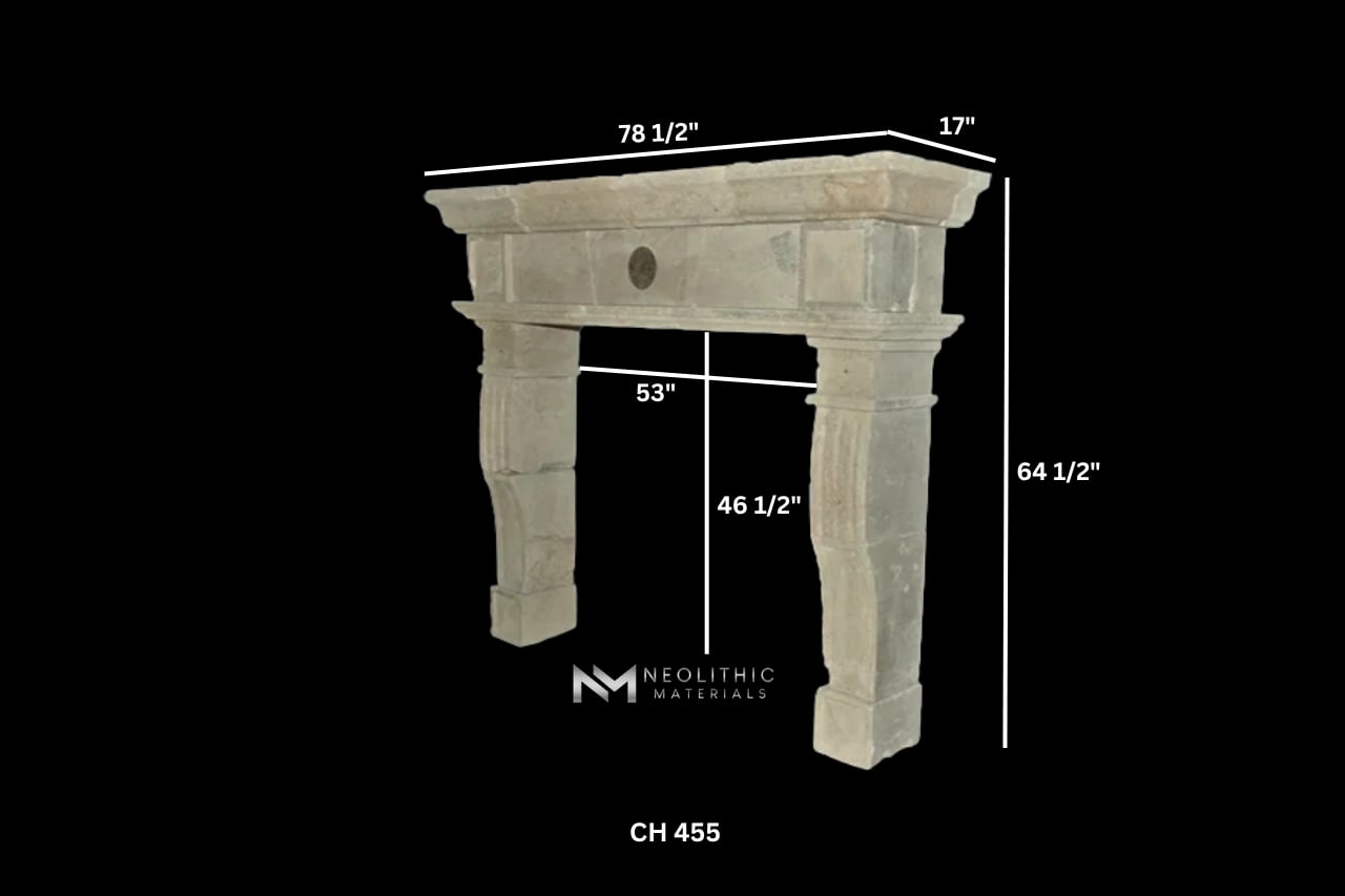 Reclaimed Limestone Mantel - Image 3