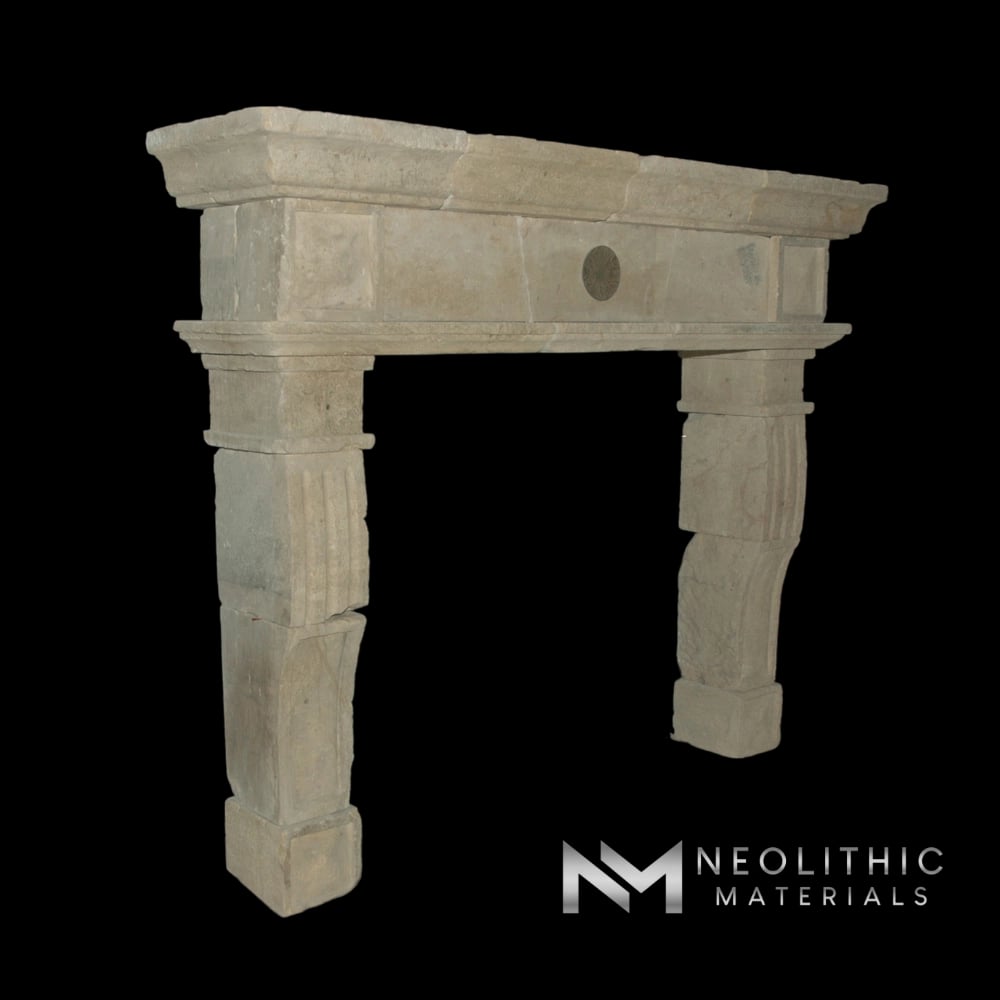 Reclaimed Limestone Mantel