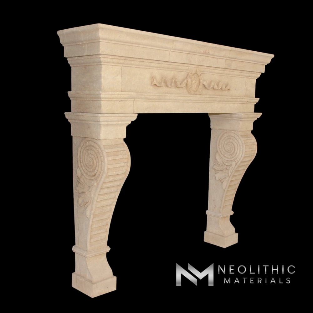 Limestone Fireplace Mantel