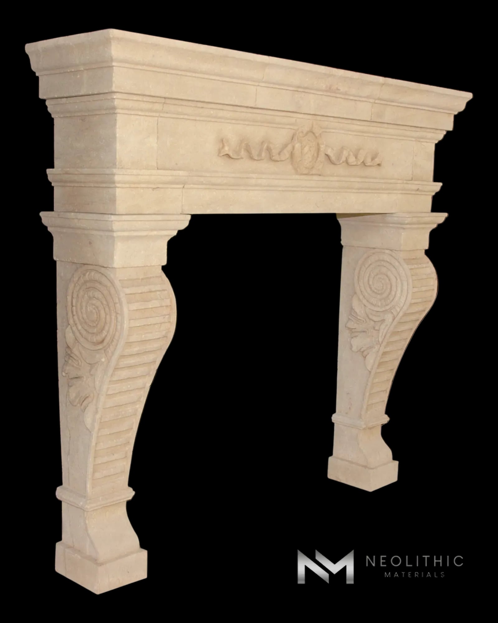 Limestone Fireplace Mantel - Image 1