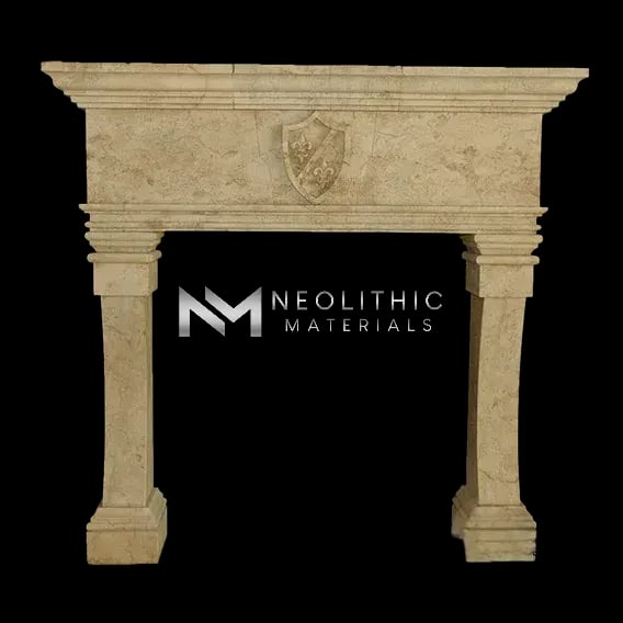 Limestone Fireplace Mantel - Image 1