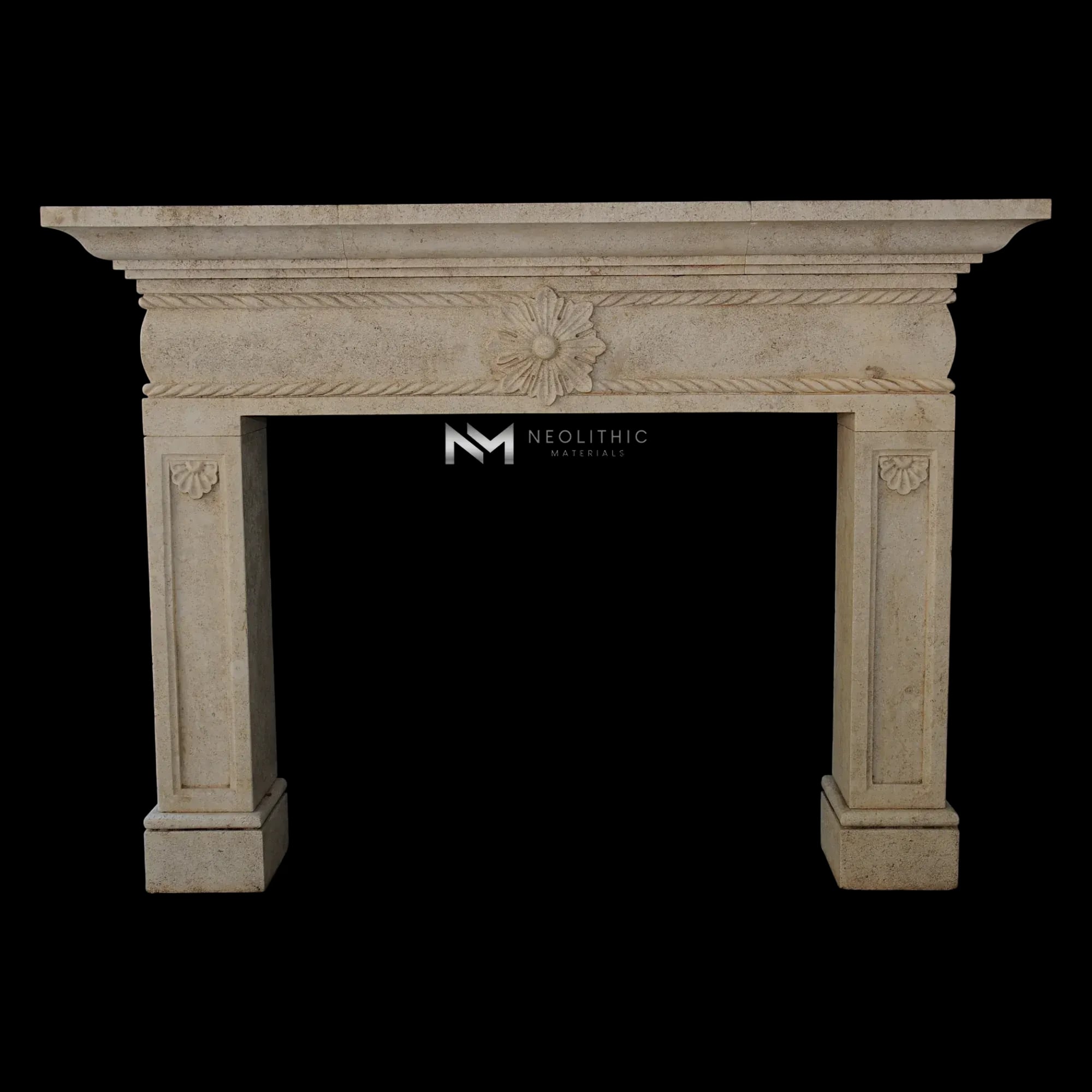 Limestone Fireplace Mantel - Image 1