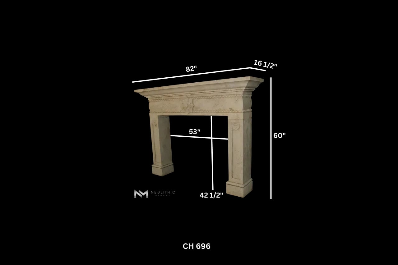Limestone Fireplace Mantel - Image 3