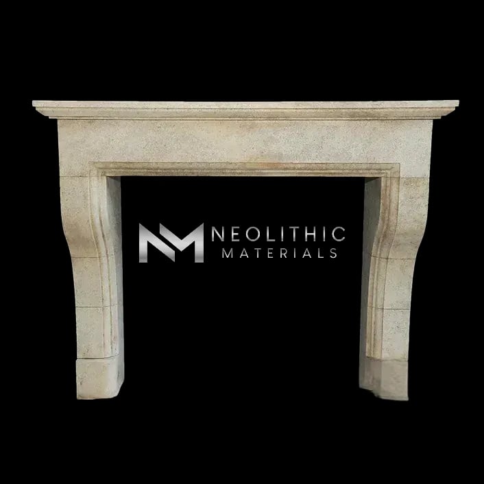 Limestone Fireplace Mantel - Image 1