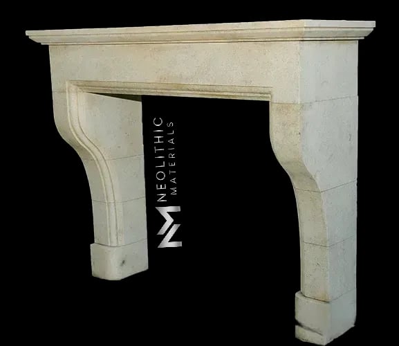 Limestone Fireplace Mantel - Image 3