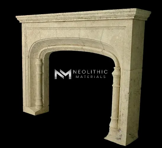 Limestone Fireplace Mantel - Image 3