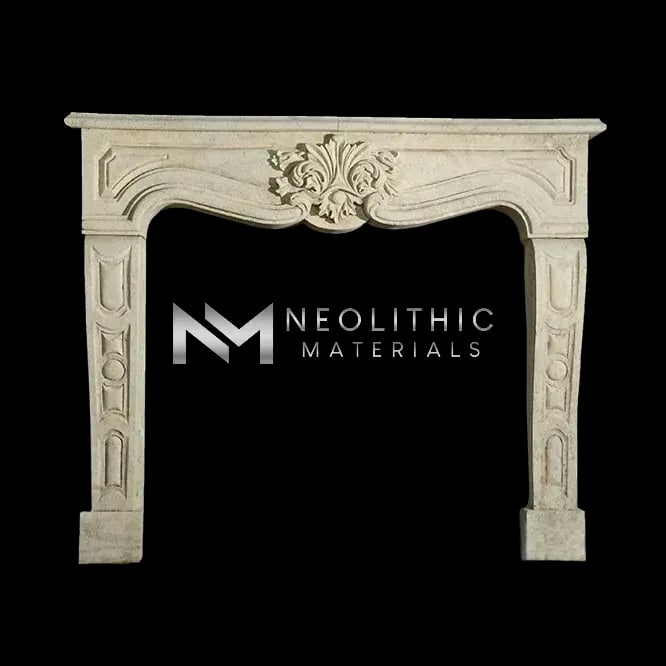 Limestone Fireplace Mantel - Image 1