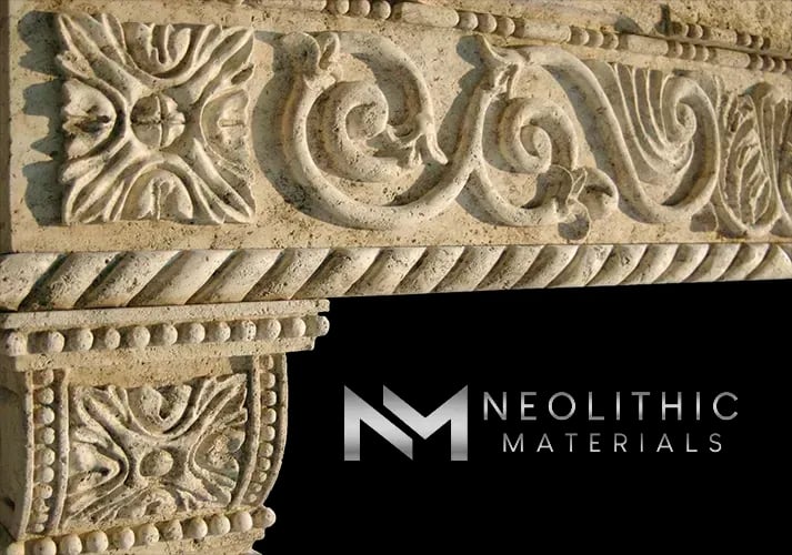 Limestone Fireplace Mantel - Image 4