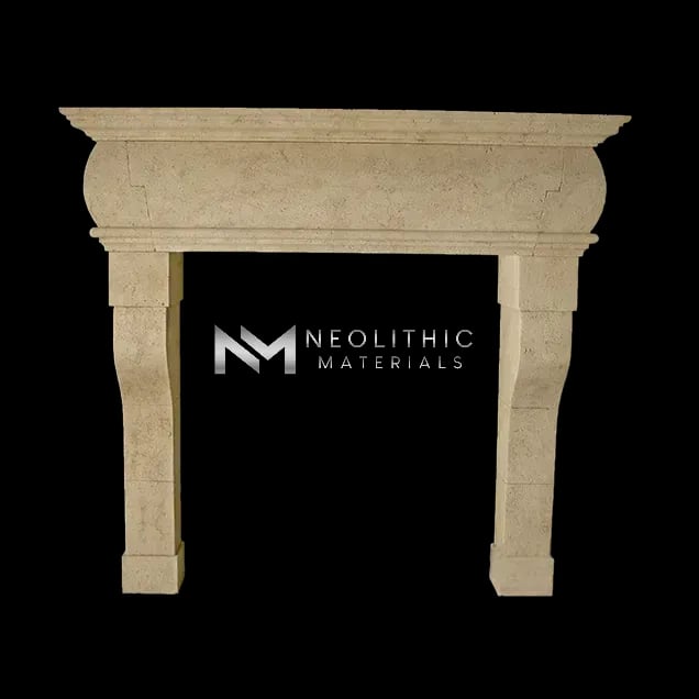 Limestone Fireplace Mantel - Image 1