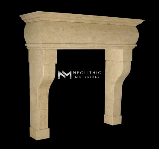 Limestone Fireplace Mantel - Image 2