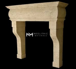 Limestone Fireplace Mantel - Image 3