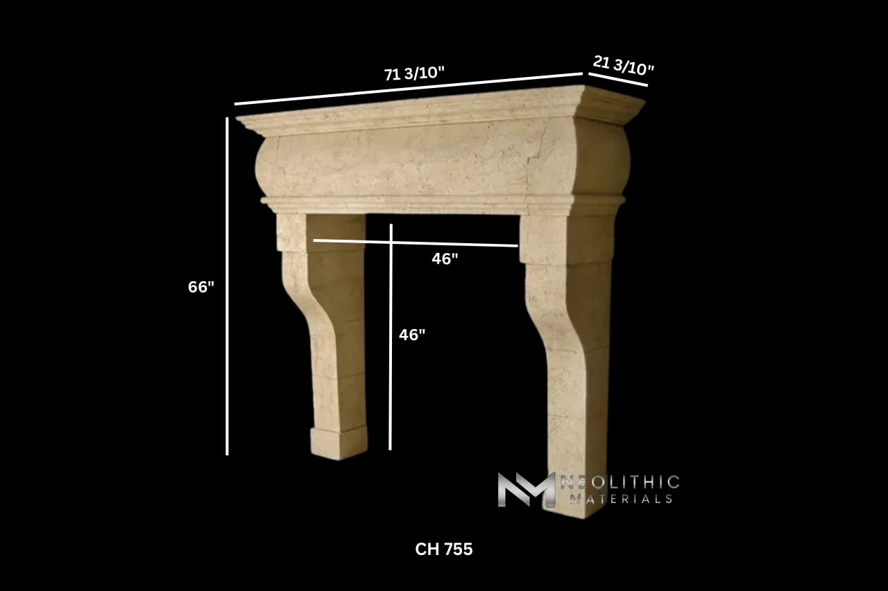 Limestone Fireplace Mantel - Image 4