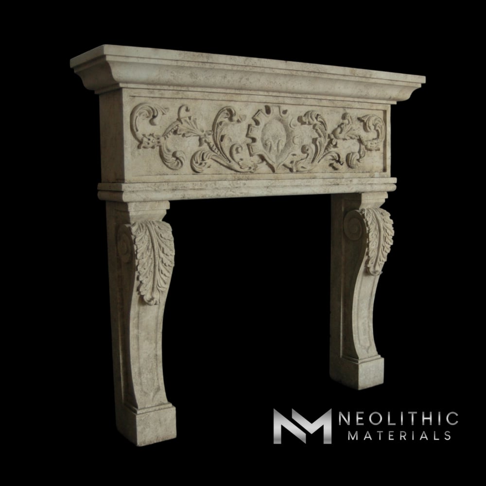 Limestone Fireplace Mantel