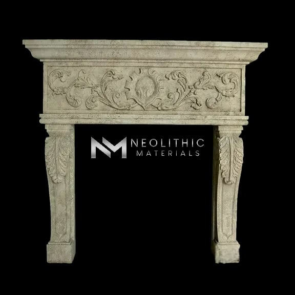 Limestone Fireplace Mantel