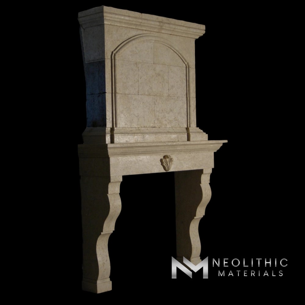 Limestone Fireplace Mantel