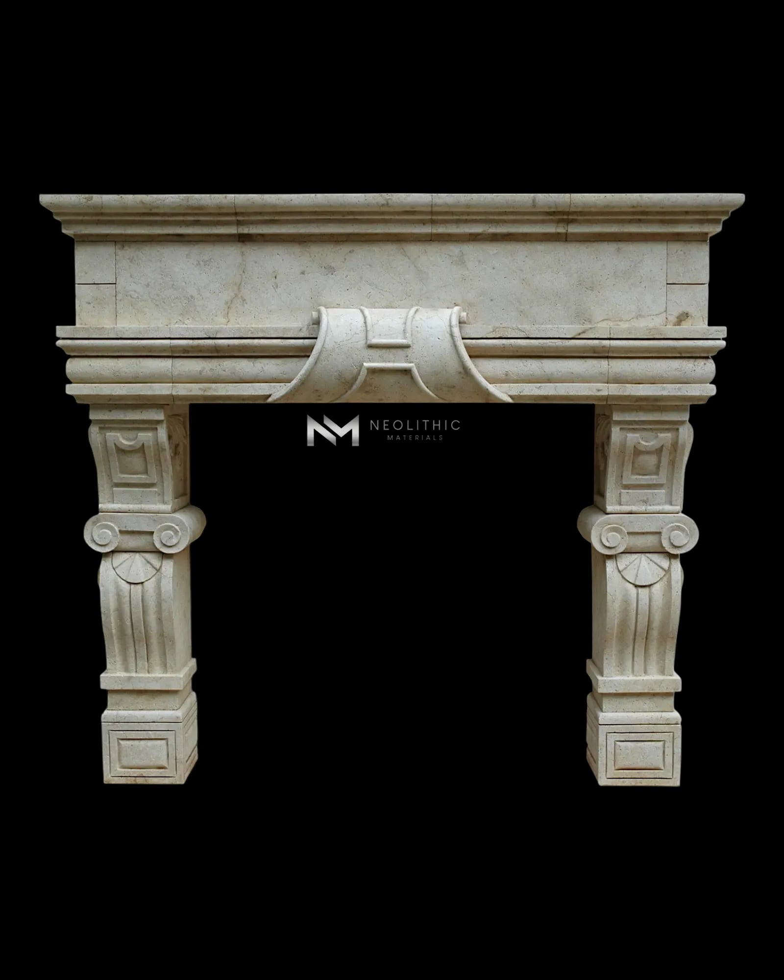 Limestone Fireplace Mantel - Image 1