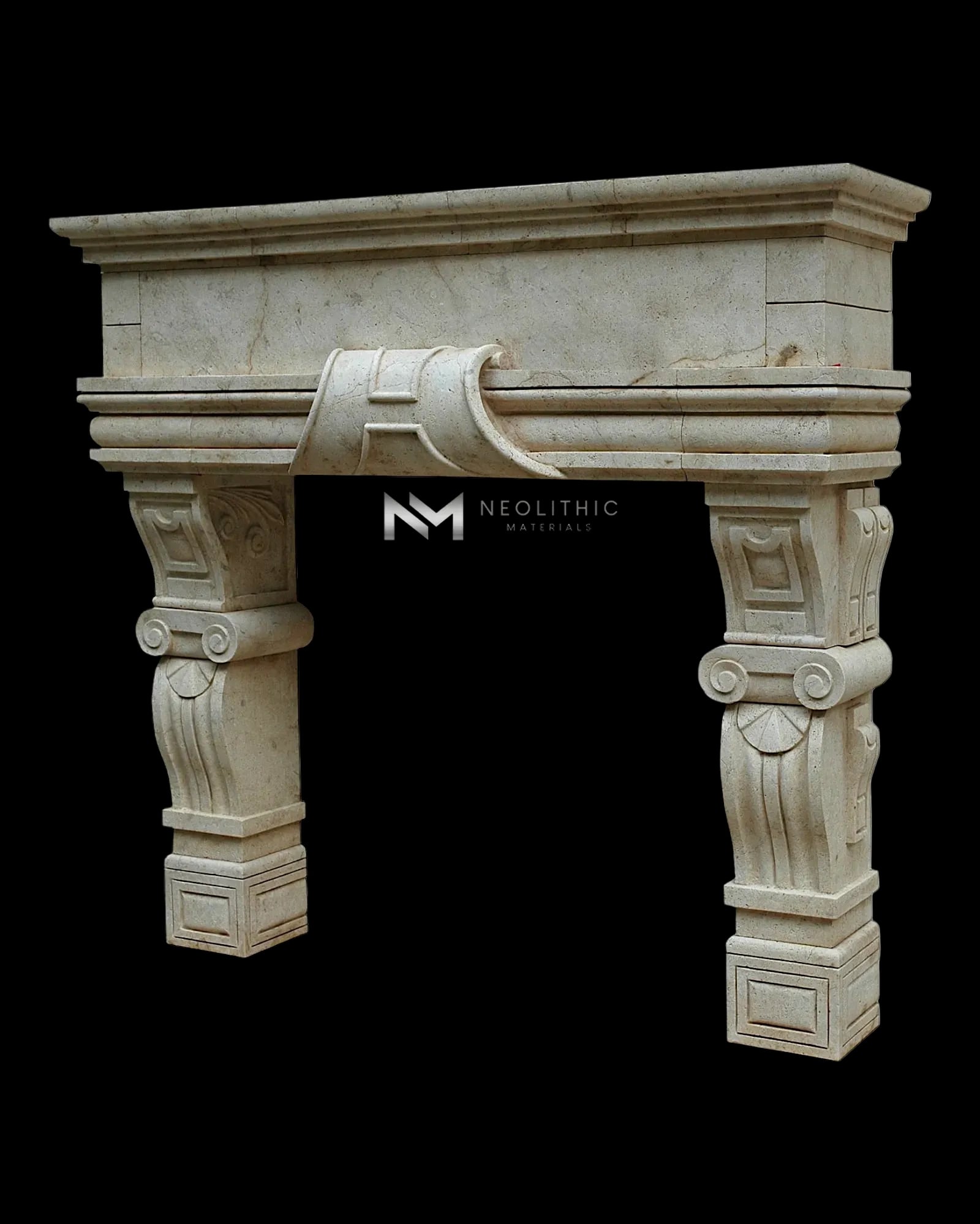Limestone Fireplace Mantel - Image 2