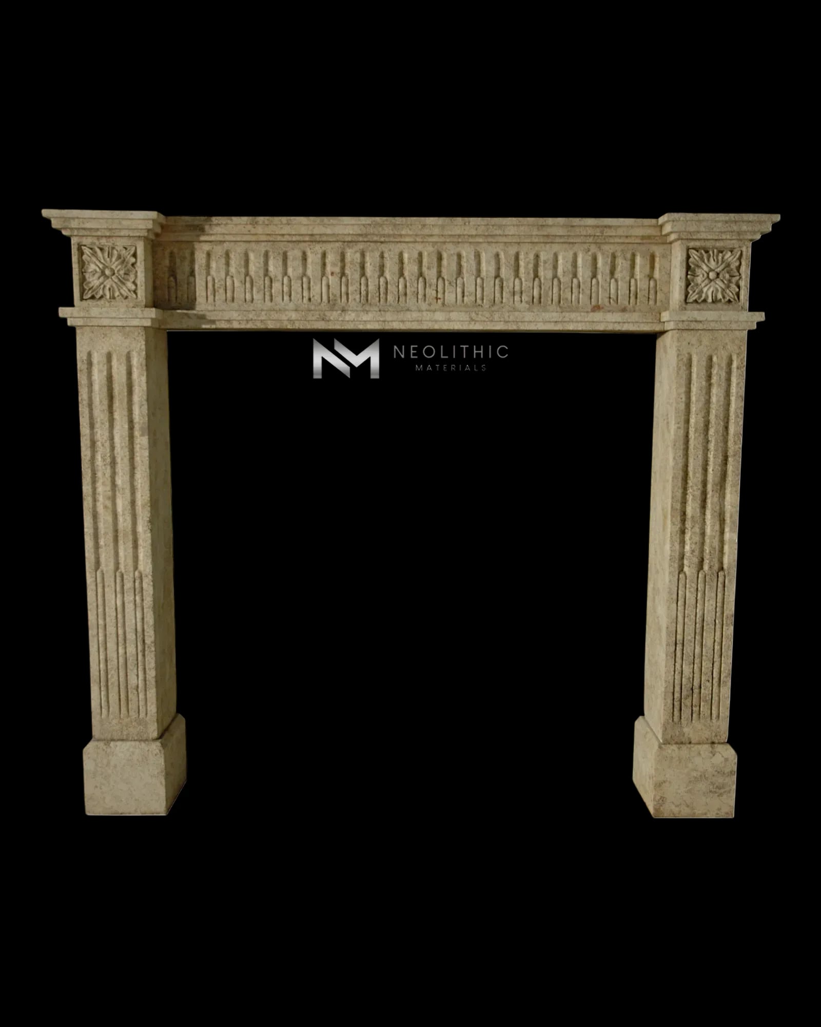 Limestone Fireplace Mantel - Image 1