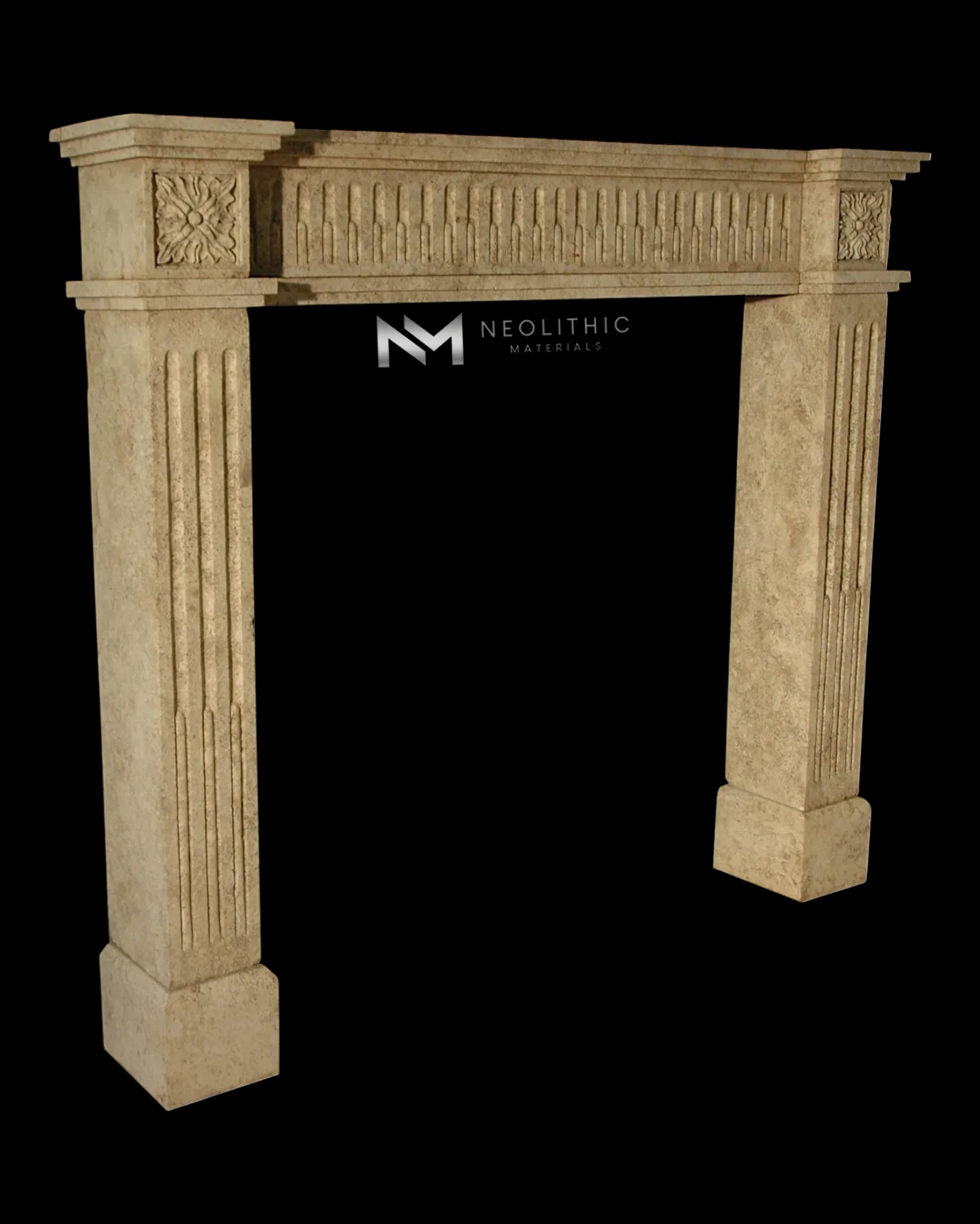 Limestone Fireplace Mantel - Image 2