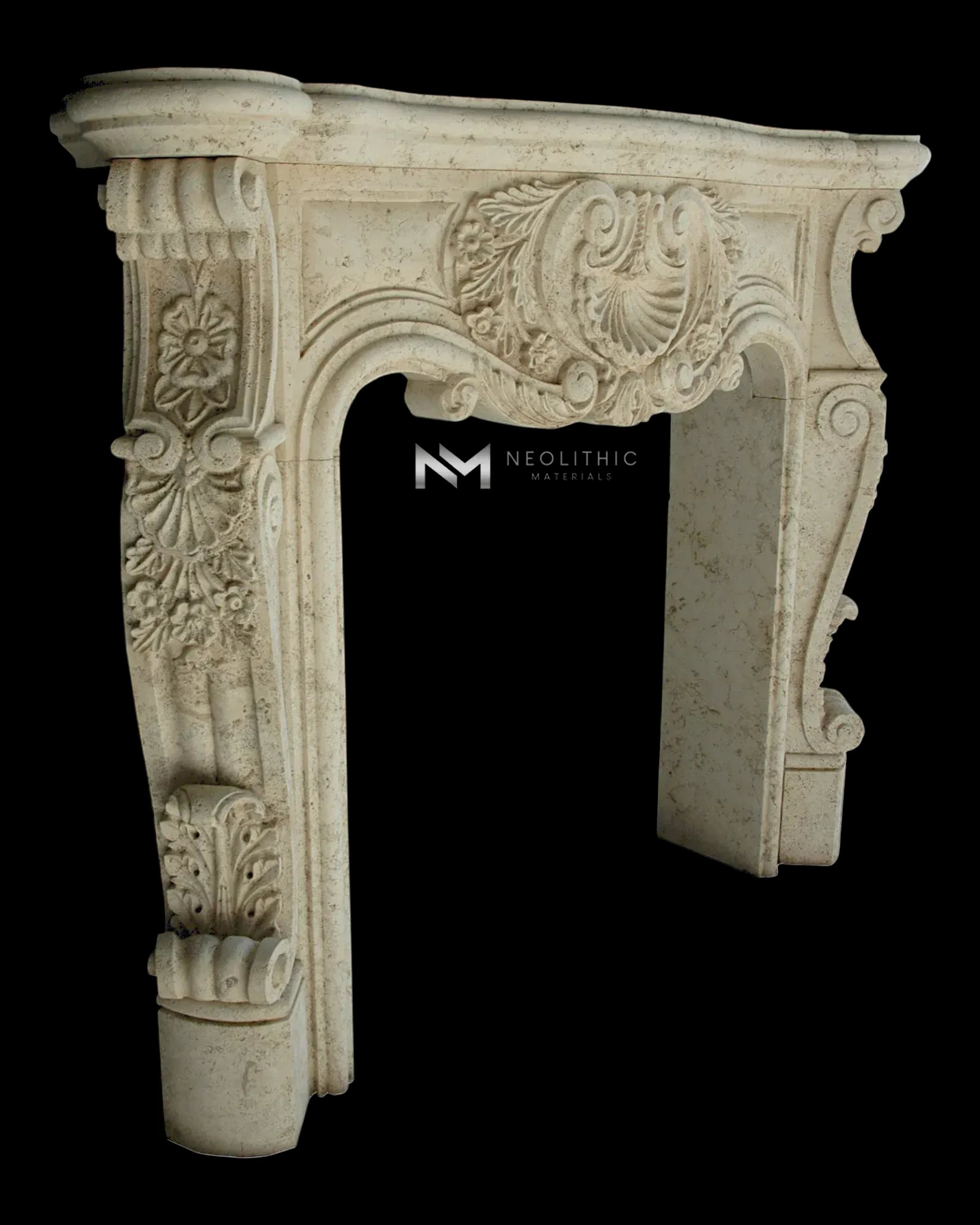 Limestone Fireplace Mantel - Image 2