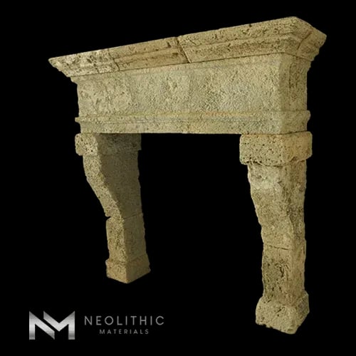 Reclaimed Limestone Mantel - Image 3