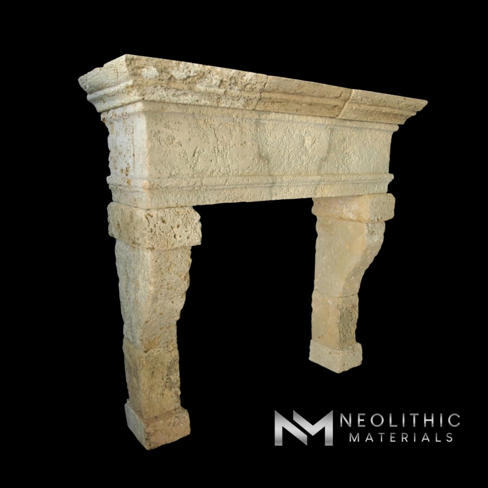 Reclaimed Limestone Mantel