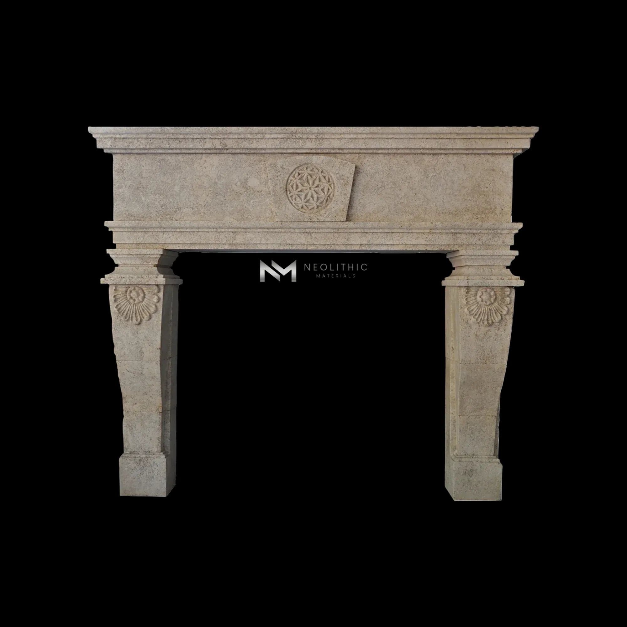 Limestone Fireplace Mantel - Image 1