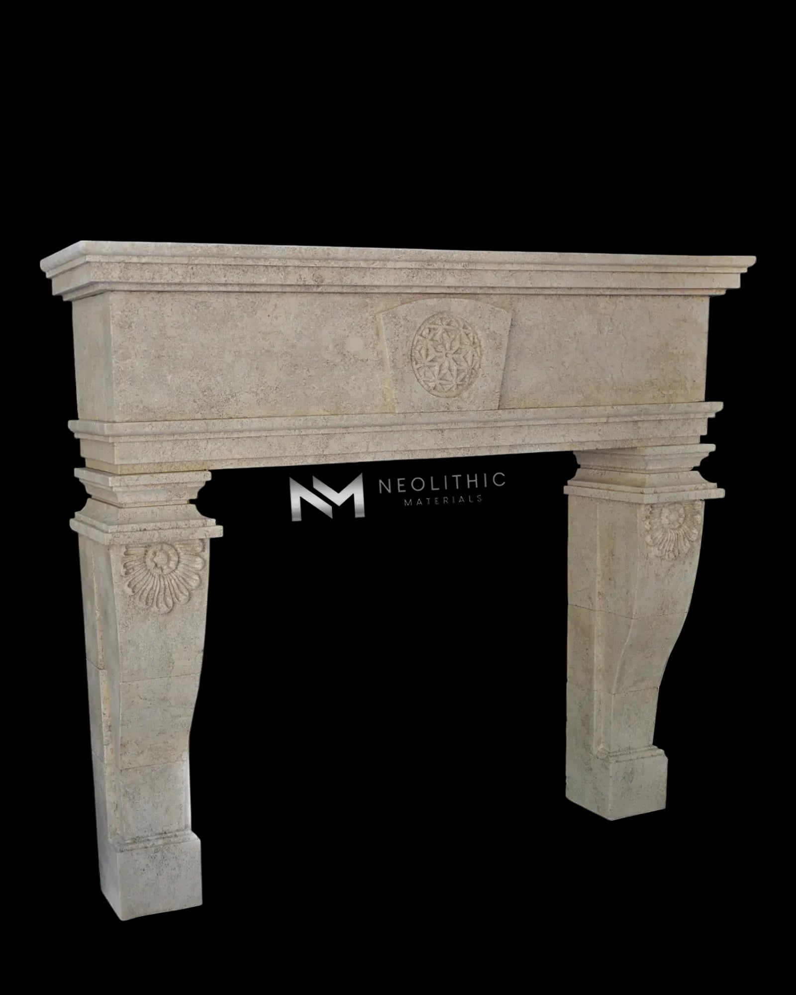 Limestone Fireplace Mantel - Image 2