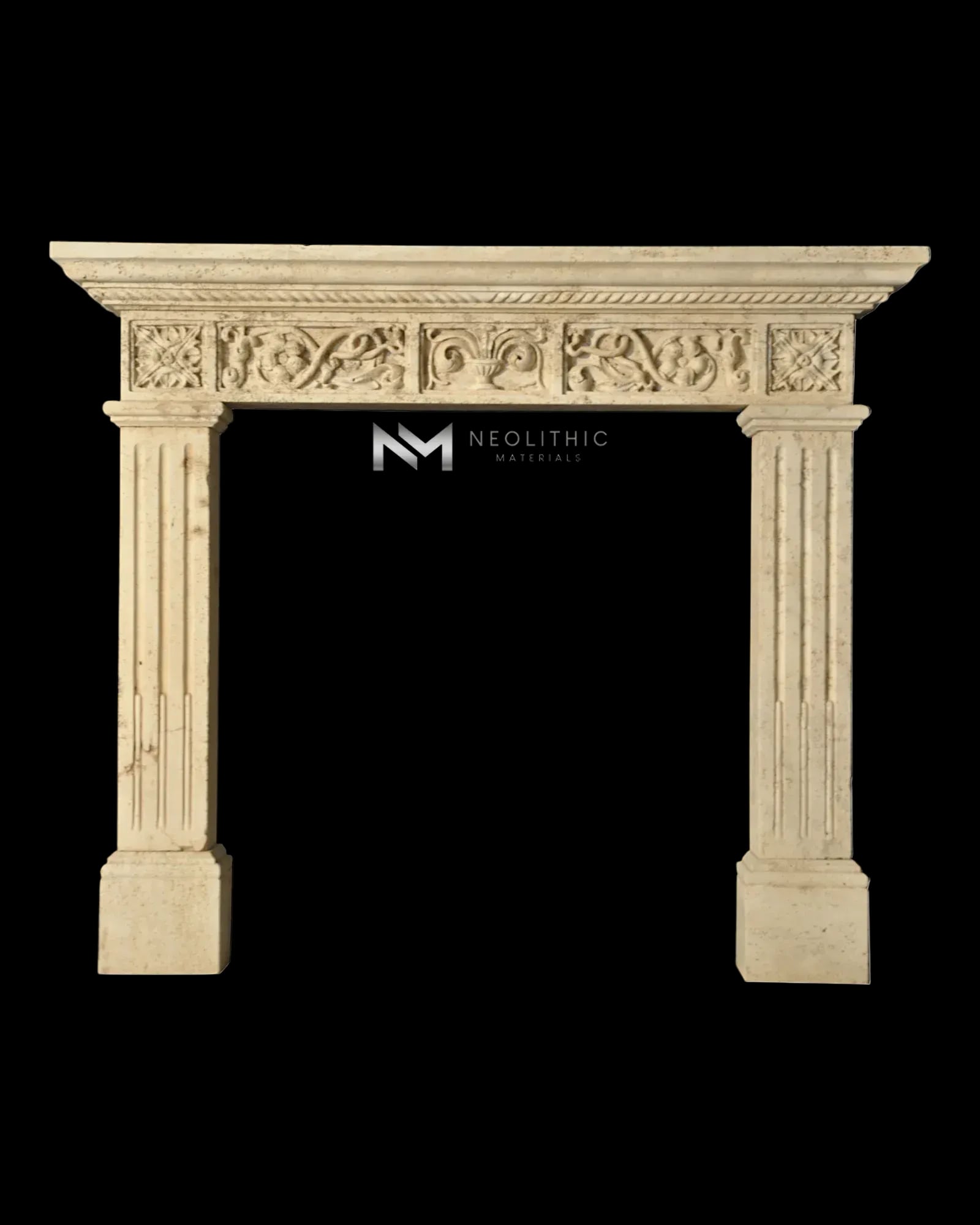 Limestone Fireplace Mantel - Image 1