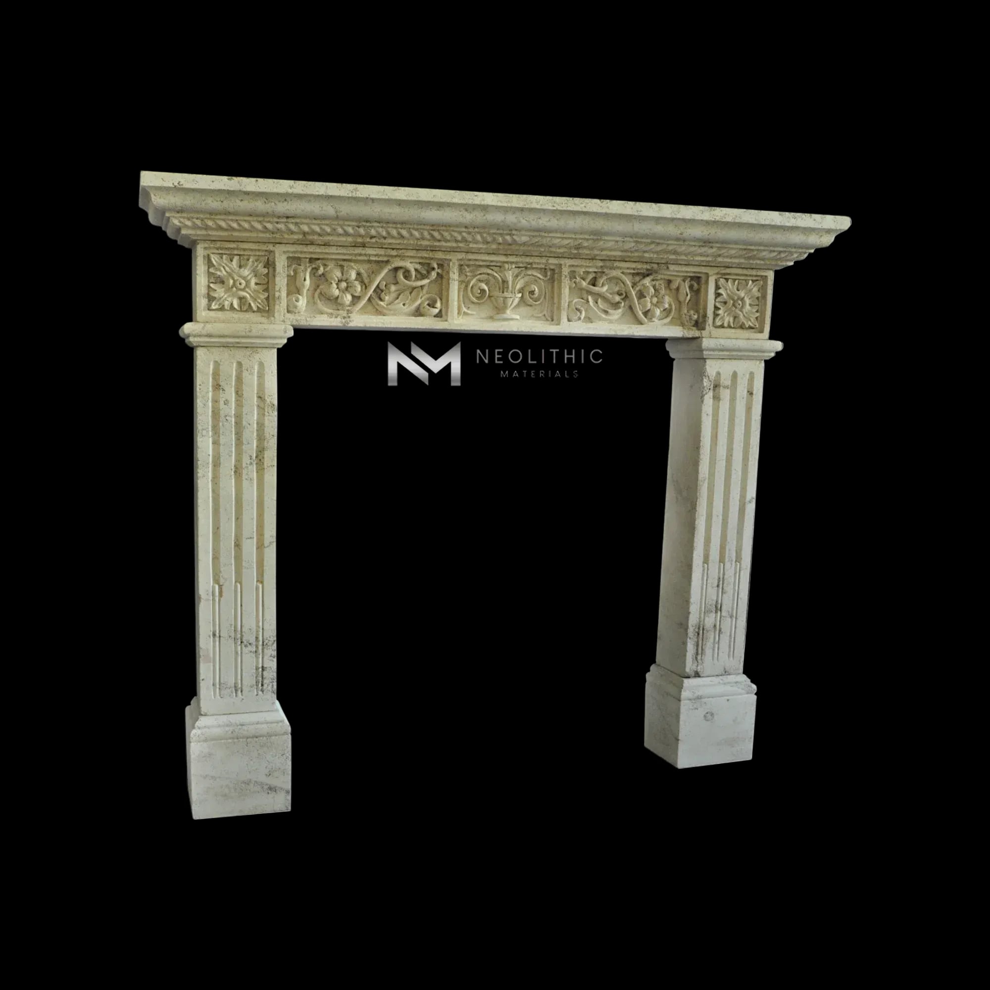 Limestone Fireplace Mantel - Image 1