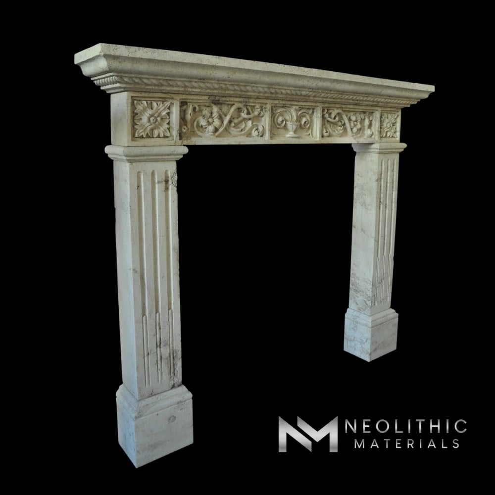 Limestone Fireplace Mantel