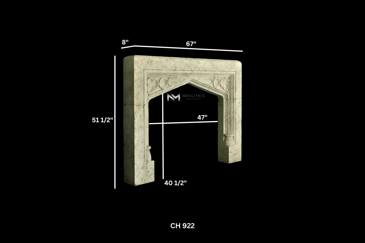 Limestone Fireplace Mantel - Image 3