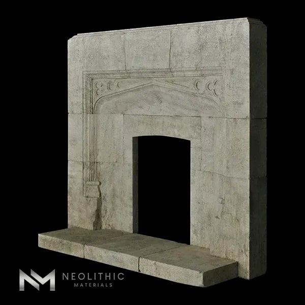 Limestone Fireplace Mantel - Image 2