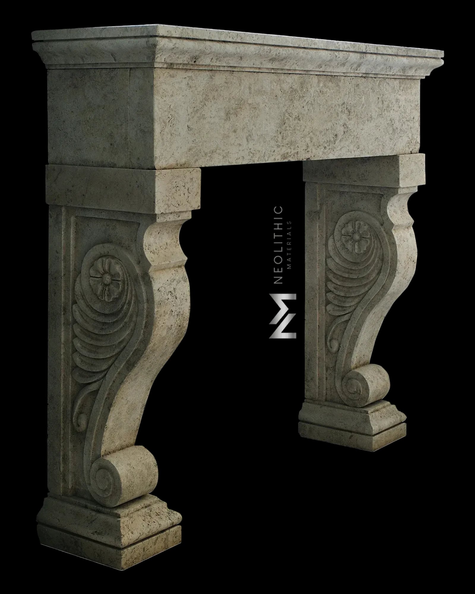 Limestone Fireplace Mantel - Image 2