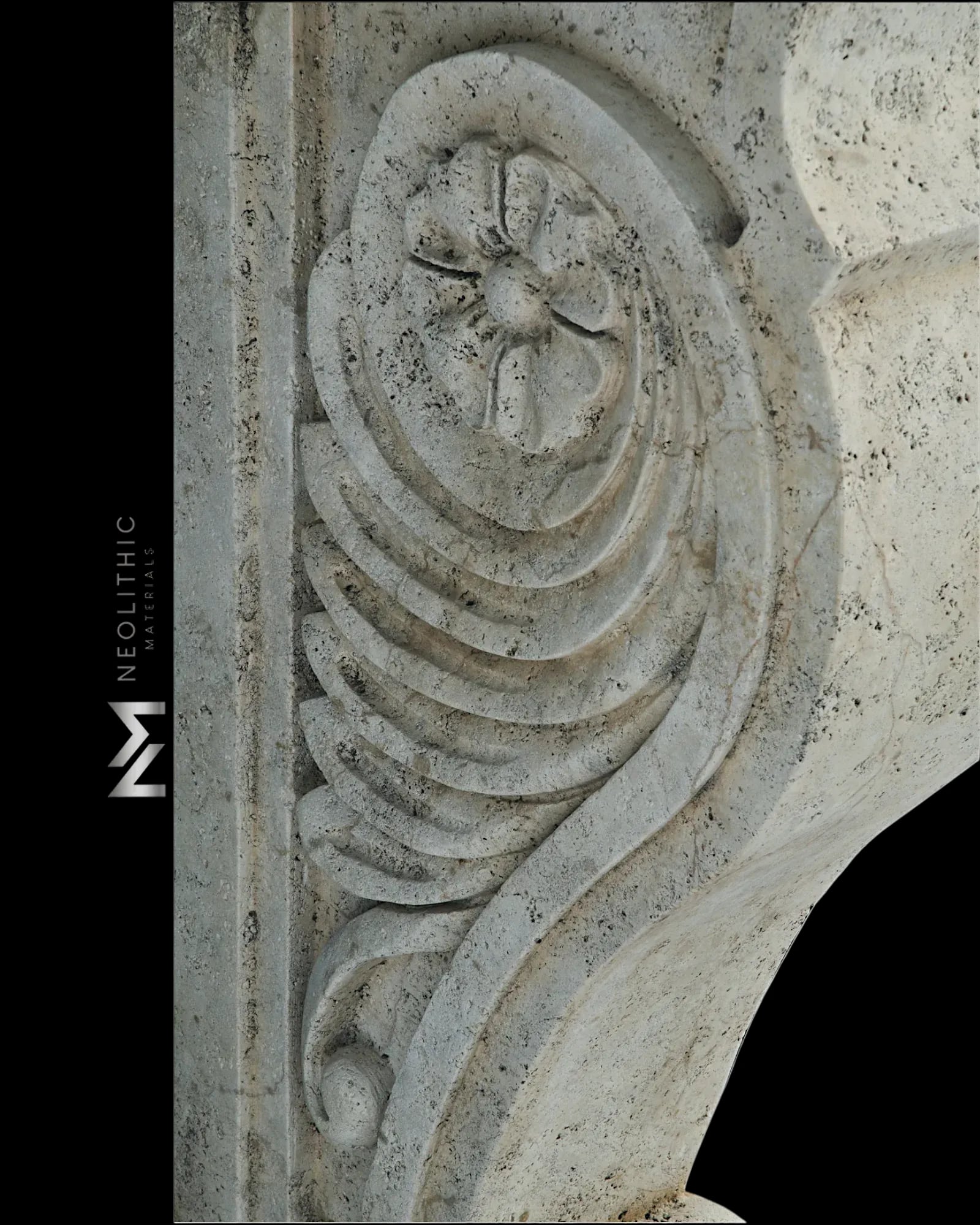 Limestone Fireplace Mantel - Image 3