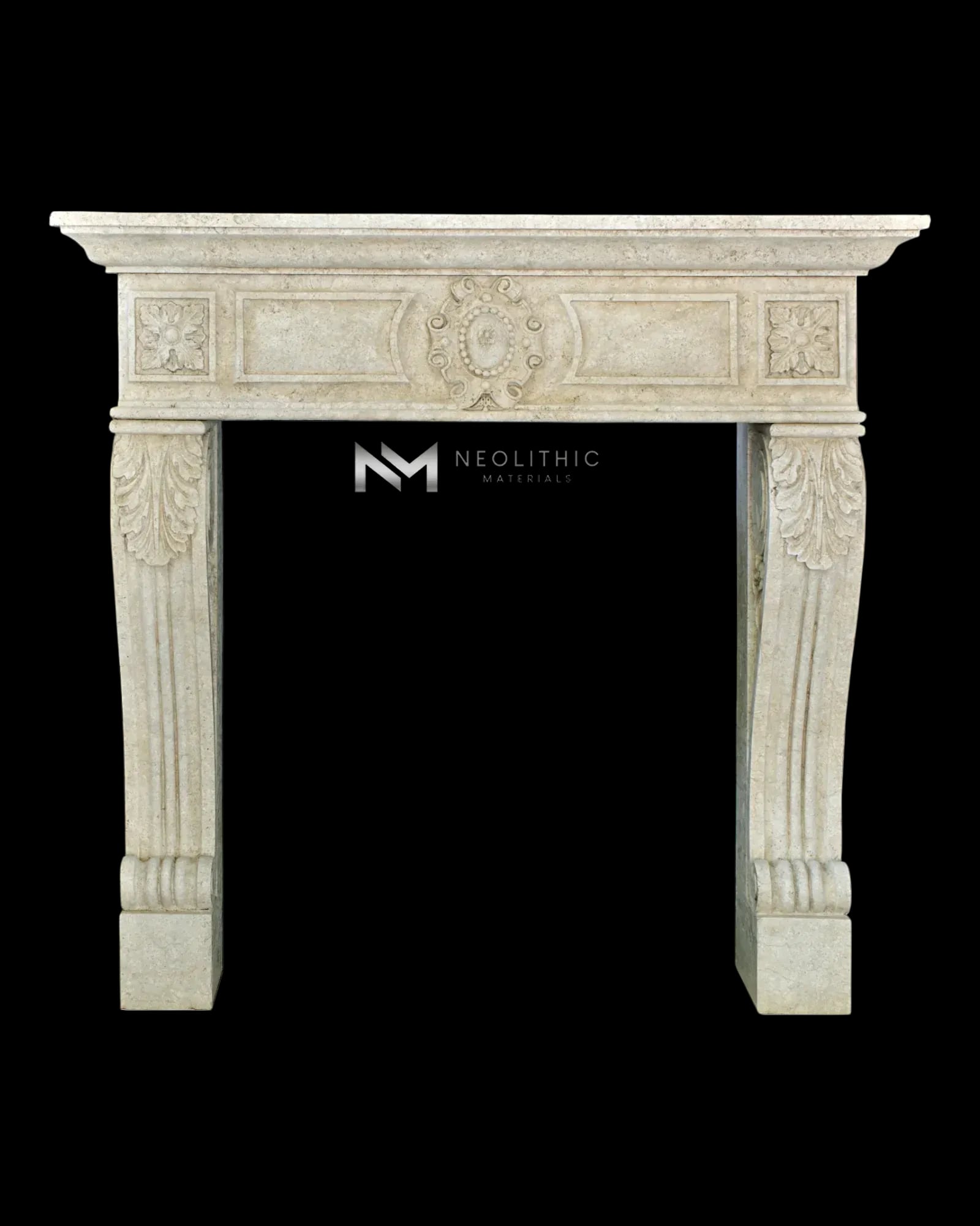 Limestone Fireplace Mantel - Image 1