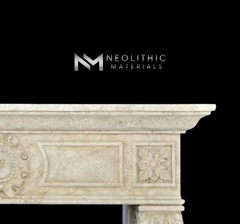Limestone Fireplace Mantel - Image 3
