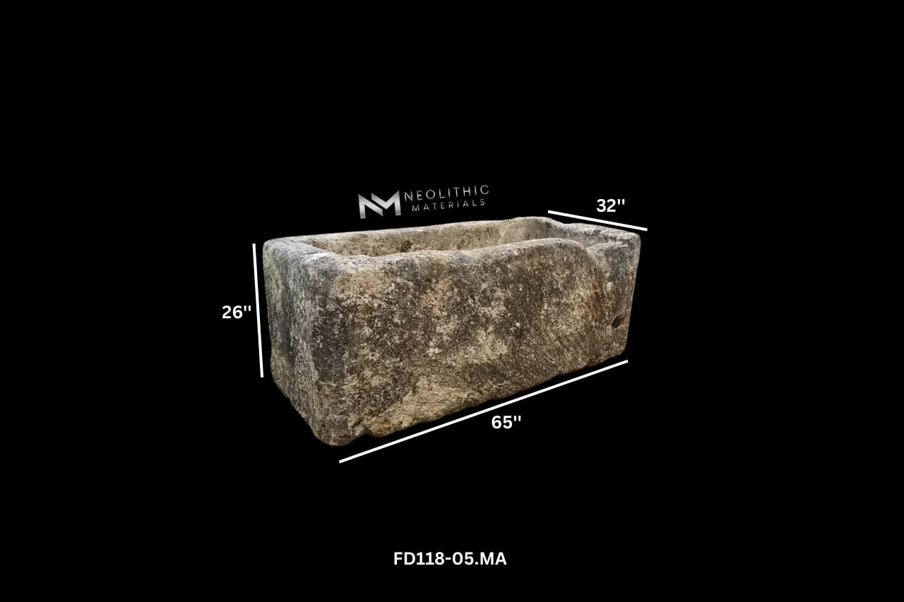 French Antique 18th Century Limestone Trough - Image 8
