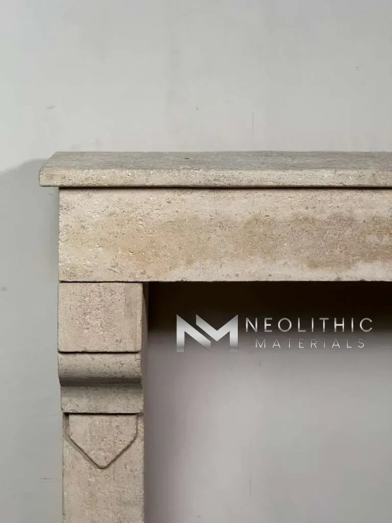 French Antique 19th Century Limestone Mantel - Image 6