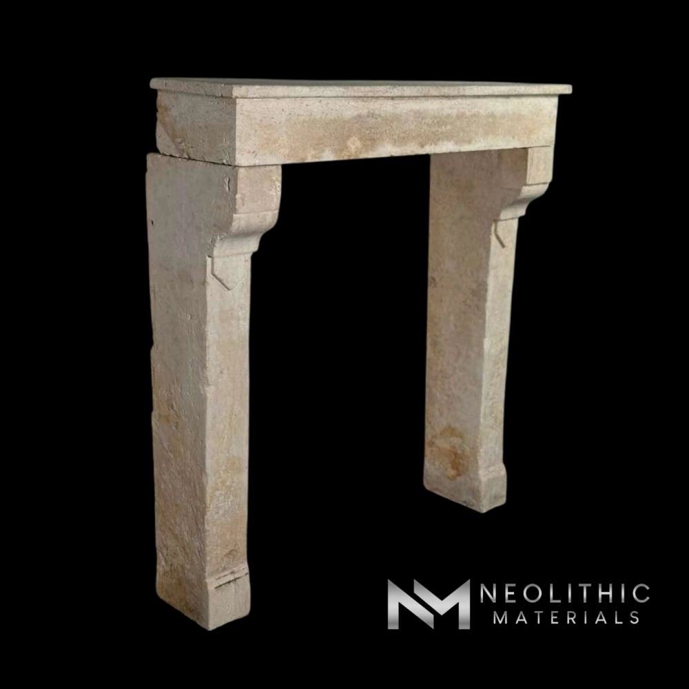 French Antique 19th Century Limestone Mantel