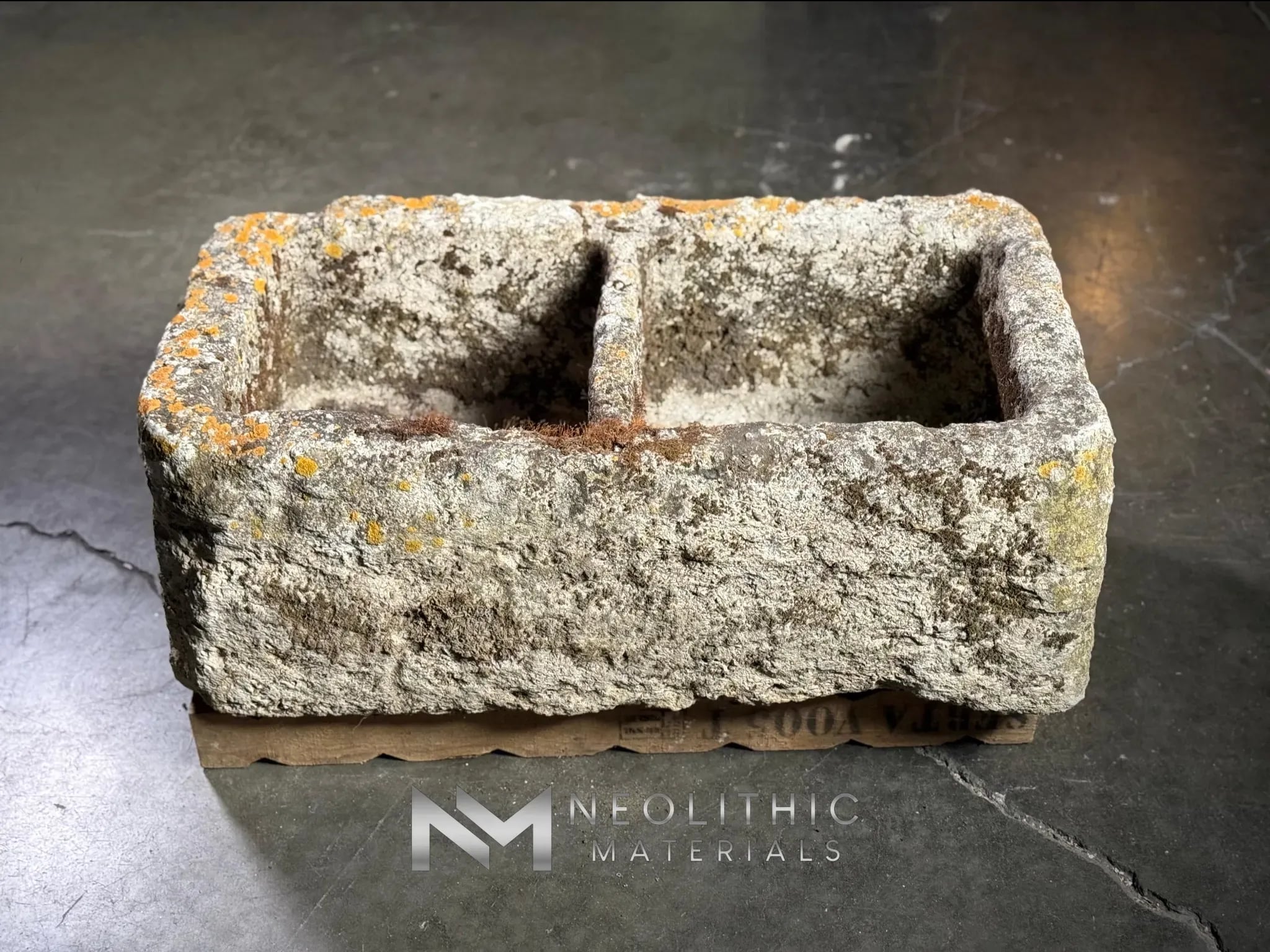 French Antique Double Limestone Trough - Image 1